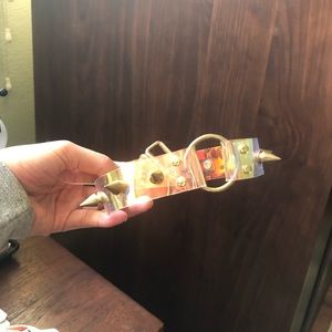 Dolls Kill iridescent spiked choker NWOT